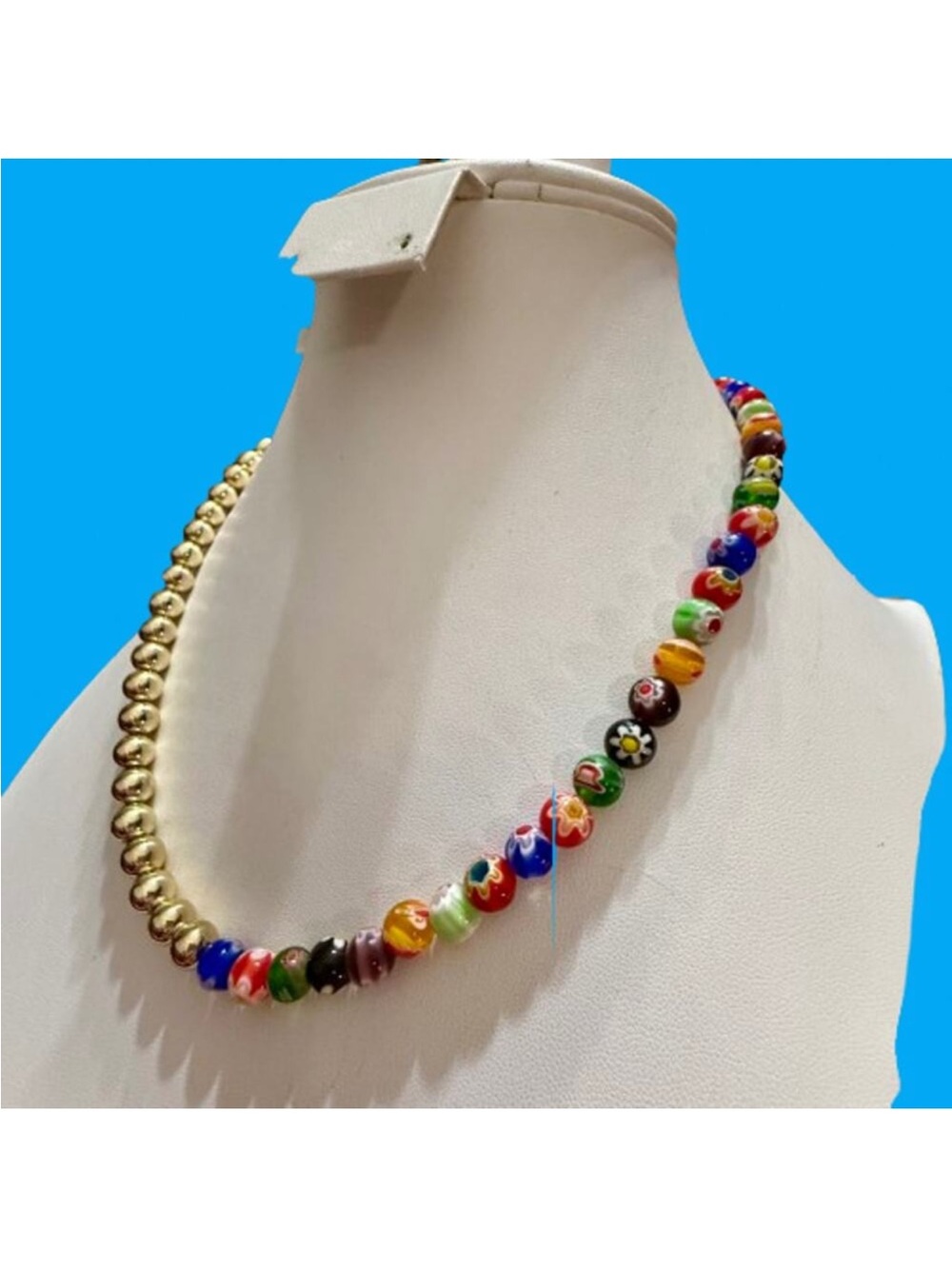 SUGARFiX Multicolor Glass Bead and Gold-Tone Necklace
